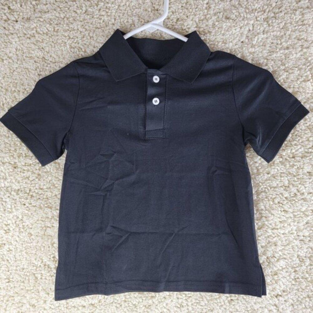 Unisex 3T* Black School Uniform Polo Cotton Spandex Short Sleeve Shirt
